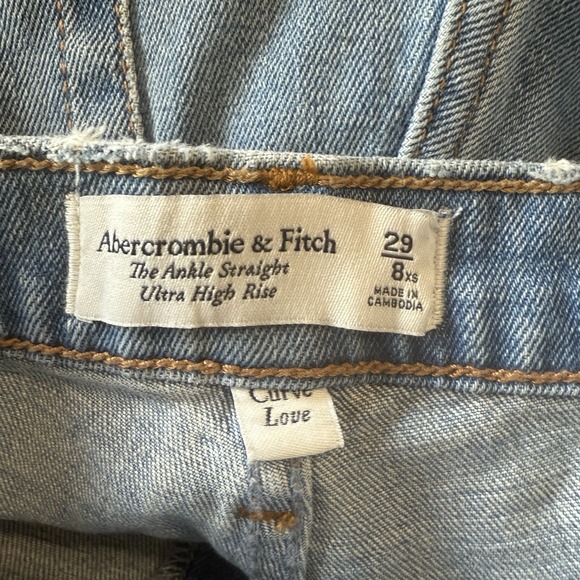 Abercrombie & Fitch 29/8xs Jeans Curve Love Ultra High Rise Ankle Straight New - Picture 7 of 10